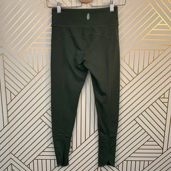 Free People Virgo‎ Cropped Legging Khaki Green - Picture 7 of 12